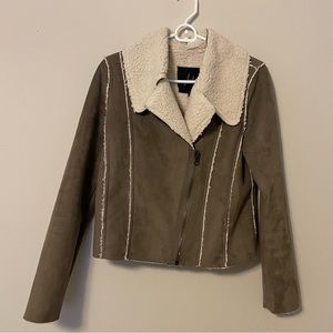 Suede fleece lined jacket